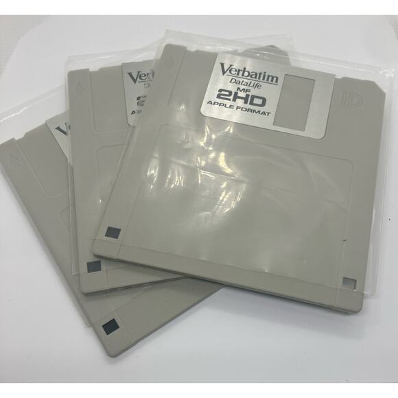 Apple Format 3.5” Floppy Disk Verbatim DataLife 2HD Vintage Plastic Sleeve - Picture 1 of 4